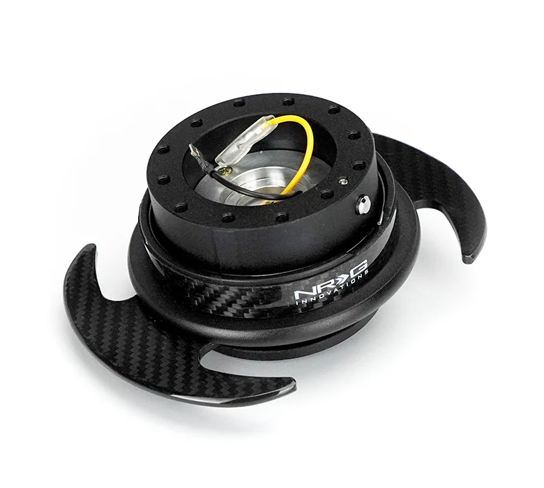 NRG Quick Release Kit Gen 3.0 - Black / Carbon Fiber Ring w/ CF Handles
