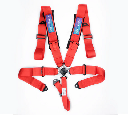NRG SFI 5 point 3in. Seat Belt Harness - CamLock - Red
