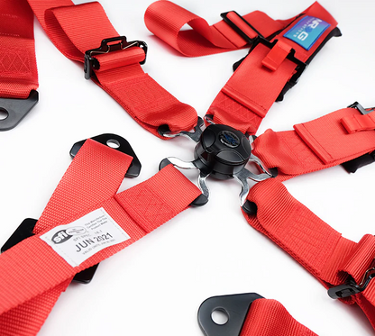 NRG SFI 5 point 3in. Seat Belt Harness - CamLock - Red