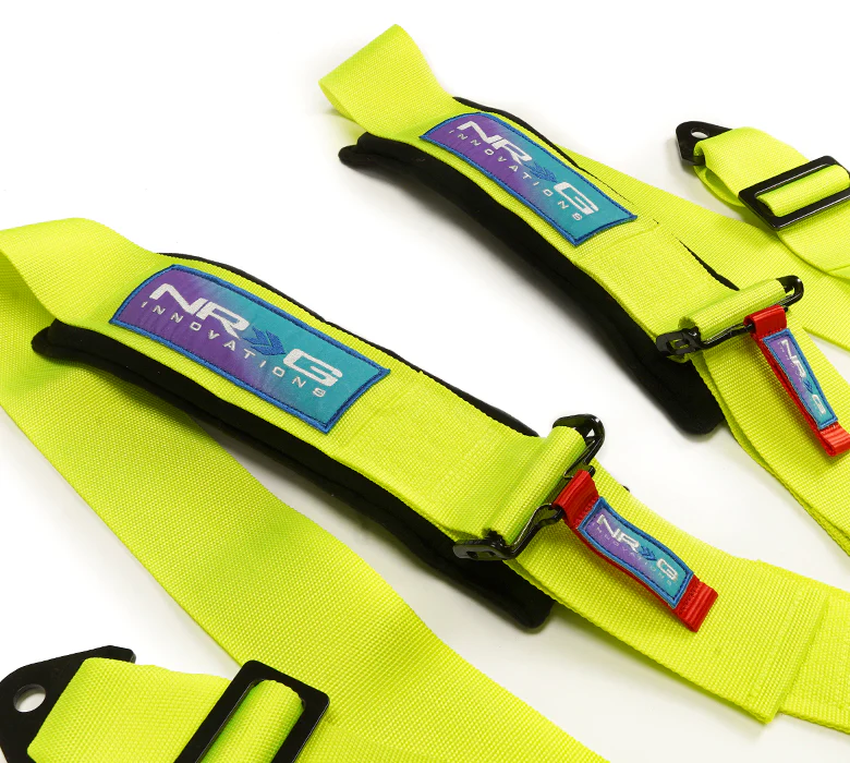 NRG SFI 5 point 3in. Seat Belt Harness - CamLock - Neon Green