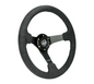 NRG 350mm Sport Wheel 3 Spokes - 3in Deep - Black Alcantara Suede