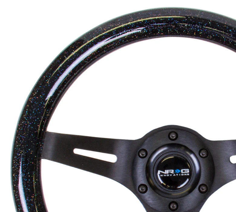 NRG Classic Wood Grain Steering Wheel 310mm - Black Sparkle