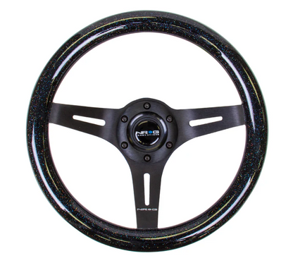 NRG Classic Wood Grain Steering Wheel 310mm - Black Sparkle