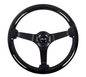 NRG Reinforced Steering Wheel 350mm / 3in Deep - Black Sparkle Wood Grain