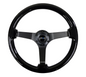 NRG Reinforced Steering Wheel 350mm / 3in. Deep - Black on Black spokes
