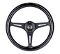 NRG Classic Wood Grain Steering Wheel 350mm - Black w/ Matte Black Spoke