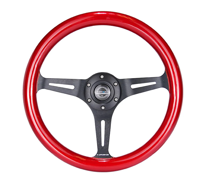 NRG Classic Wood Grain Steering Wheel 350mm - Red Flake Pearl