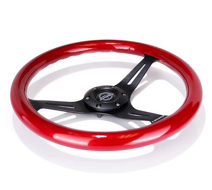 NRG Classic Wood Grain Steering Wheel 350mm - Red Flake Pearl