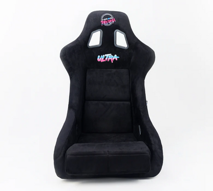 NRG FRP Bucket Seat PRISMA Edition w/ Pearlized Back Black Alcantara - X Large