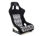 NRG FRP Bucket Seat Black & White Yaba Print - Large
