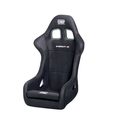 OMP FIRST-R Series Fiberglass Bucket Seat - Black Velour