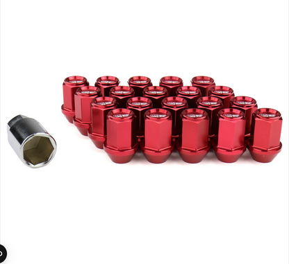 Project Kics 12x1.25 Red Leggdura Racing Lug Nuts (Laser Logo) - 20 PCS