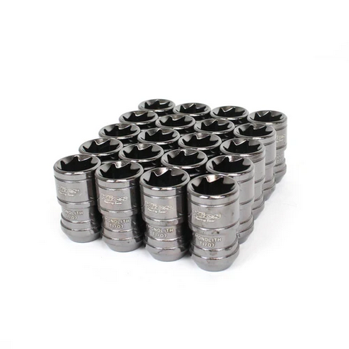 Project Kics 12x1.25 Glorious Black T1/06 Monolith Lug Nuts - 20 Pcs