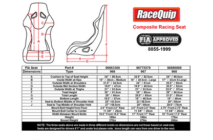 RaceQuip FIA Racing Bucket Seat - Medium