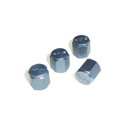 Rays Aluminum Wheel Air Valve Cap Set - Gunmetal