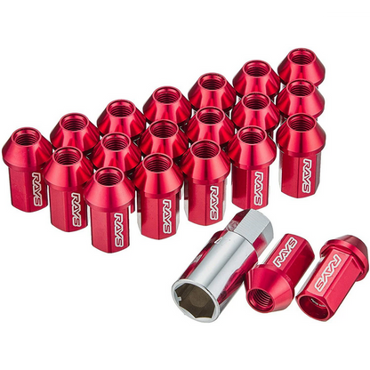 Rays Dura-Nut L42 Straight Type Lug Nut & Lock Set - 12X1.25 - Red