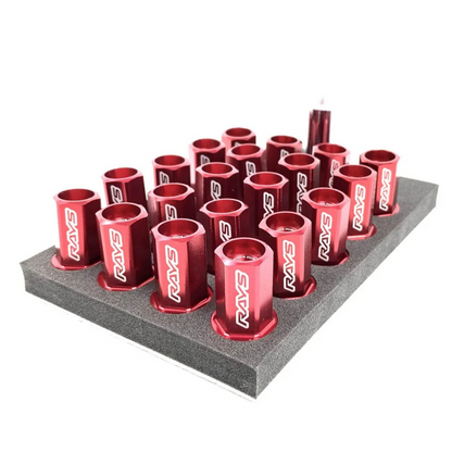 Rays Dura-Nut L42 Straight Type Lug Nut & Lock Set - 12X1.25 - Red