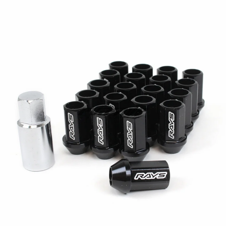 Rays Dura-Nut L42 Straight Type Lug Nut & Lock Set - 12X1.25 - Black