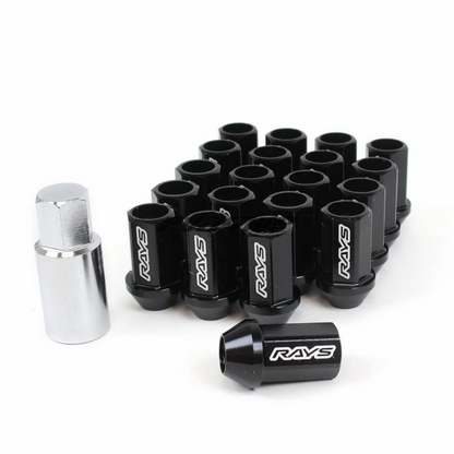 Rays Dura-Nut L42 Straight Type Lug Nut & Lock Set - 12X1.25 - Black