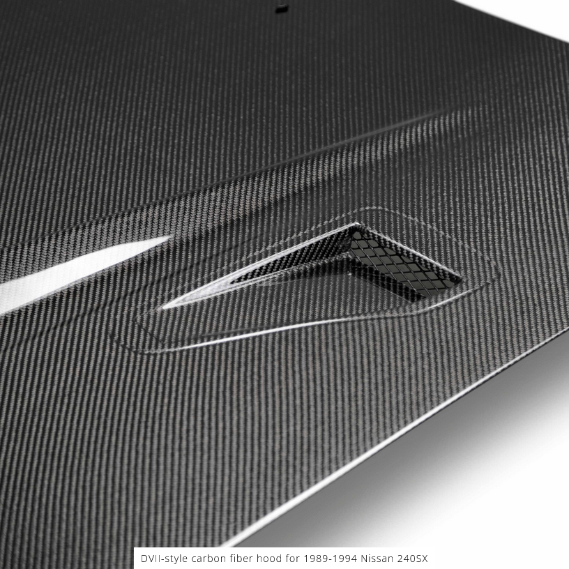 Seibon 89-94 240SX 180SX S13 DVII-Style Carbon Fiber Vented Hood