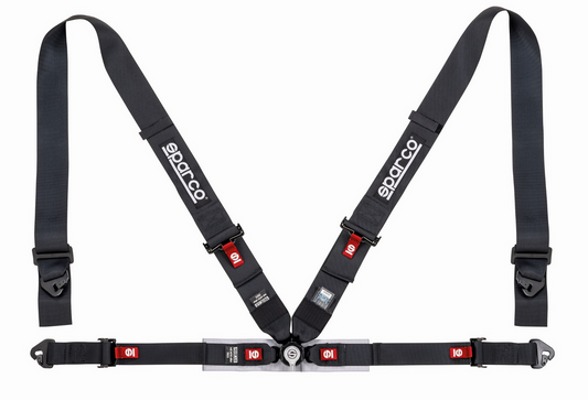Sparco 4pt FIA Competition Harness 3in to 2in Camlock - Black