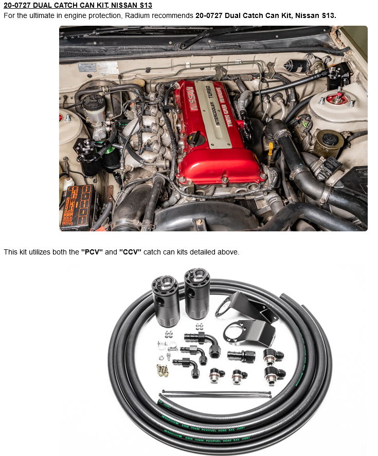 Radium Engineering 89-94 Nissan S13 Dual Catch Can Kit - Fluid Lock