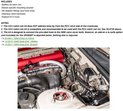Radium Engineering 89-94 Nissan S13 CCV Single Catch Can Kit - Fluid Lock