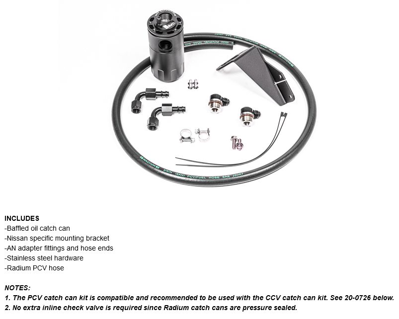 Radium Engineering 89-94 Nissan S13 PCV Single Catch Can Kit - Fluid Lock