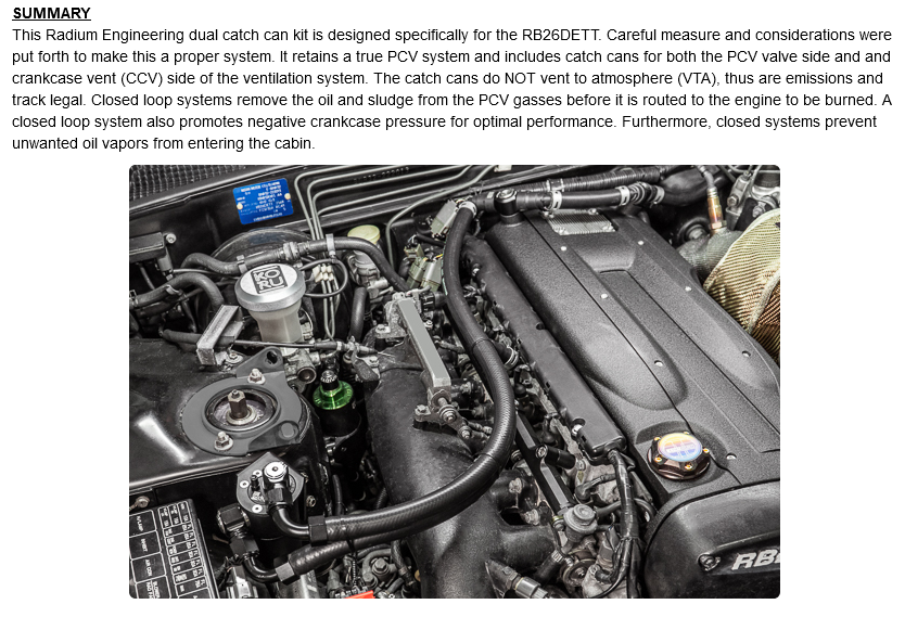 Radium Engineering Dual Catch Can Kit Nissan R32 Skyline GT-R Fluid Lock