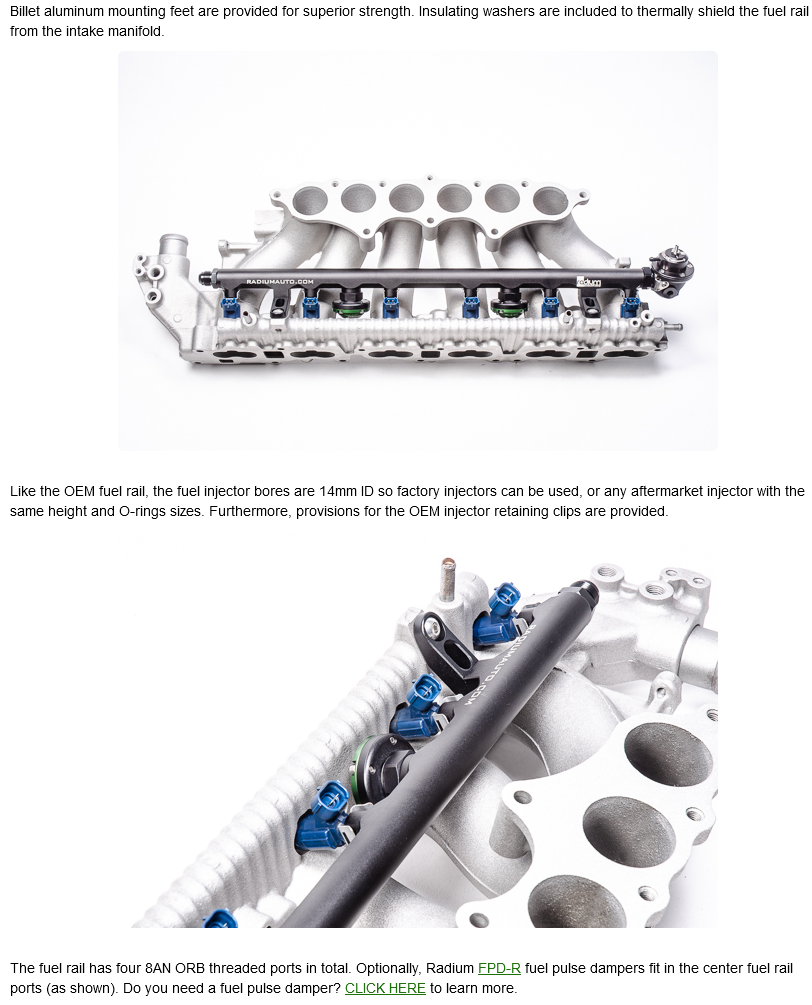 Radium Engineering Fuel Rail for Nissan RB25DET Neo