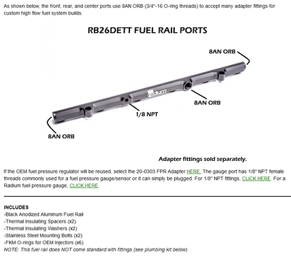Radium Engineering Nissan RB26DETT Fuel Rail