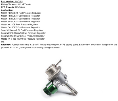 Radium Engineering FPR Adapter - Nissan