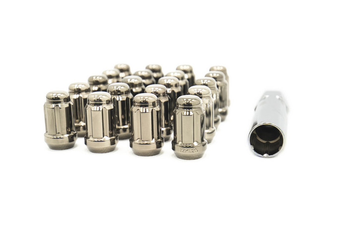 Wheel Mate Muteki Closed End Lug Nuts - Black Chrome 12x1.25