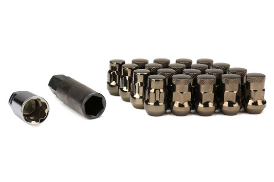 Wheel Mate Muteki SR35 Close End Lug Nuts w/ Lock Set 12x1.25 35mm - Chrome Titanium