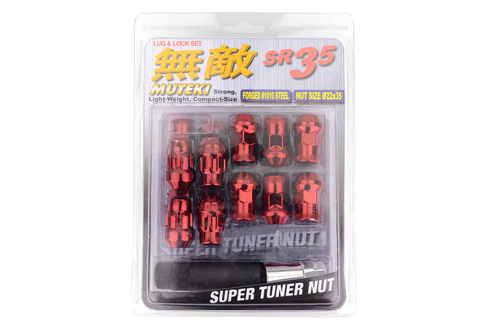 Wheel Mate Muteki SR35 Close End Lug Nuts w/ Lock Set 12x1.25 35mm - Red