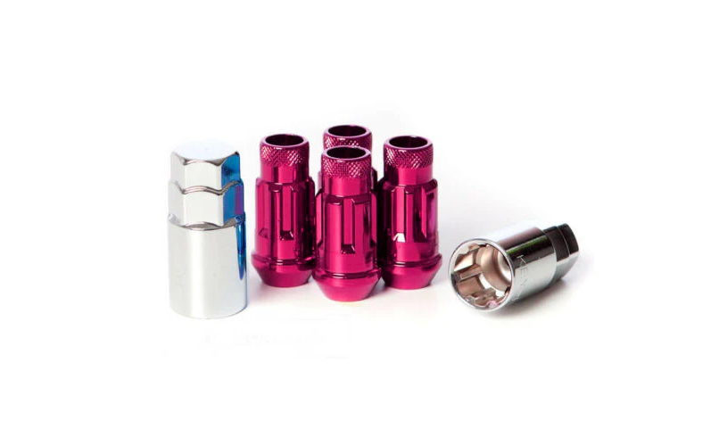 Wheel Mate Muteki SR48 Open End Locking Lug Nut Set of 4 - Pink 12x1.25 48mm