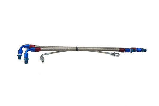 P2M Nissan S14/S15 SR20DET Steel Braided Turbo Line Kit - Bottom Mount