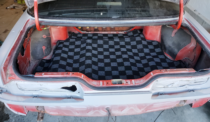 P2M S13 240sx Coupe/Silvia Checkered Rear Trunk Mat - Dark Grey