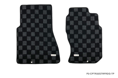 P2M R32 GTR Skyline Front + Rear Checkered Race Floor Mats