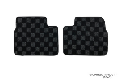P2M R32 GTR Skyline Front + Rear Checkered Race Floor Mats