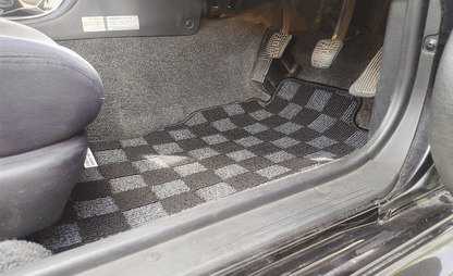 P2M R32 GTR Skyline Front + Rear Checkered Race Floor Mats