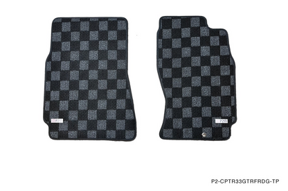 P2M R33 GTR Skyline Front + Rear Checkered Race Floor Mats