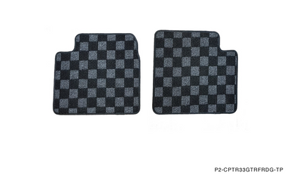 P2M R33 GTR Skyline Front + Rear Checkered Race Floor Mats