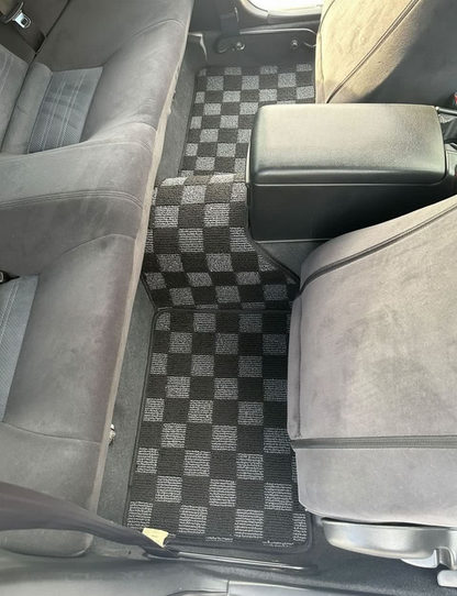 P2M R33 GTR Skyline Front + Rear Checkered Race Floor Mats