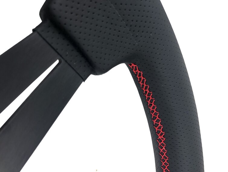 P2M 340mm Competition Steering Wheel - 30mm Dish Perforated Leather