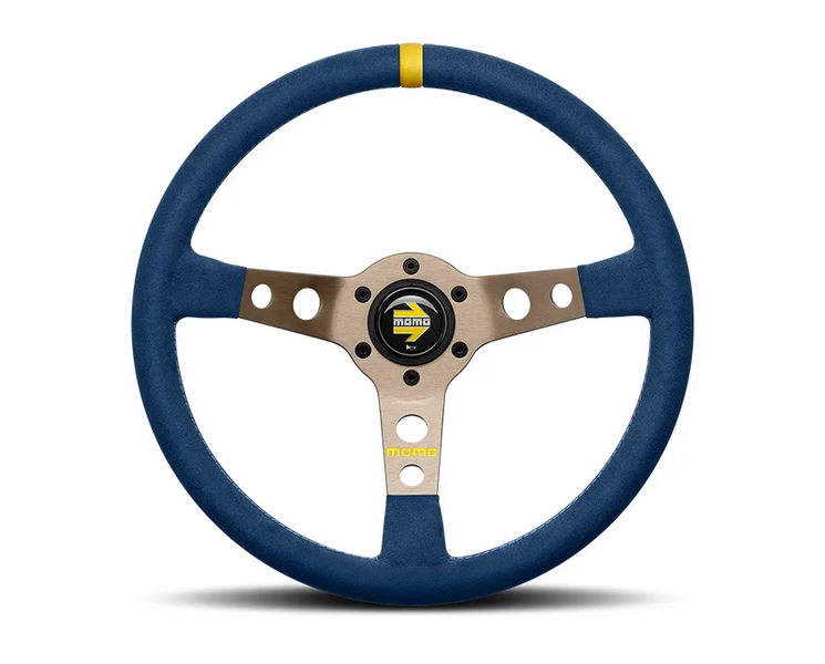 MOMO MOD.07 350mm 72mm Dish Blue Microfiber Steering Wheel