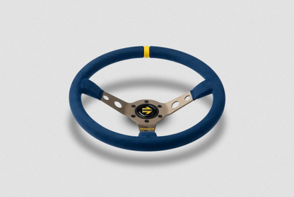 MOMO MOD.07 350mm 72mm Dish Blue Microfiber Steering Wheel