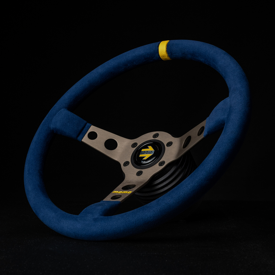 MOMO MOD.07 350mm 72mm Dish Blue Microfiber Steering Wheel