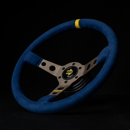 MOMO MOD.07 350mm 72mm Dish Blue Microfiber Steering Wheel