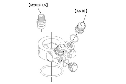GReddy Type-E Oil Cooler Sandwich Block w/Thermostat - M20xP1.5